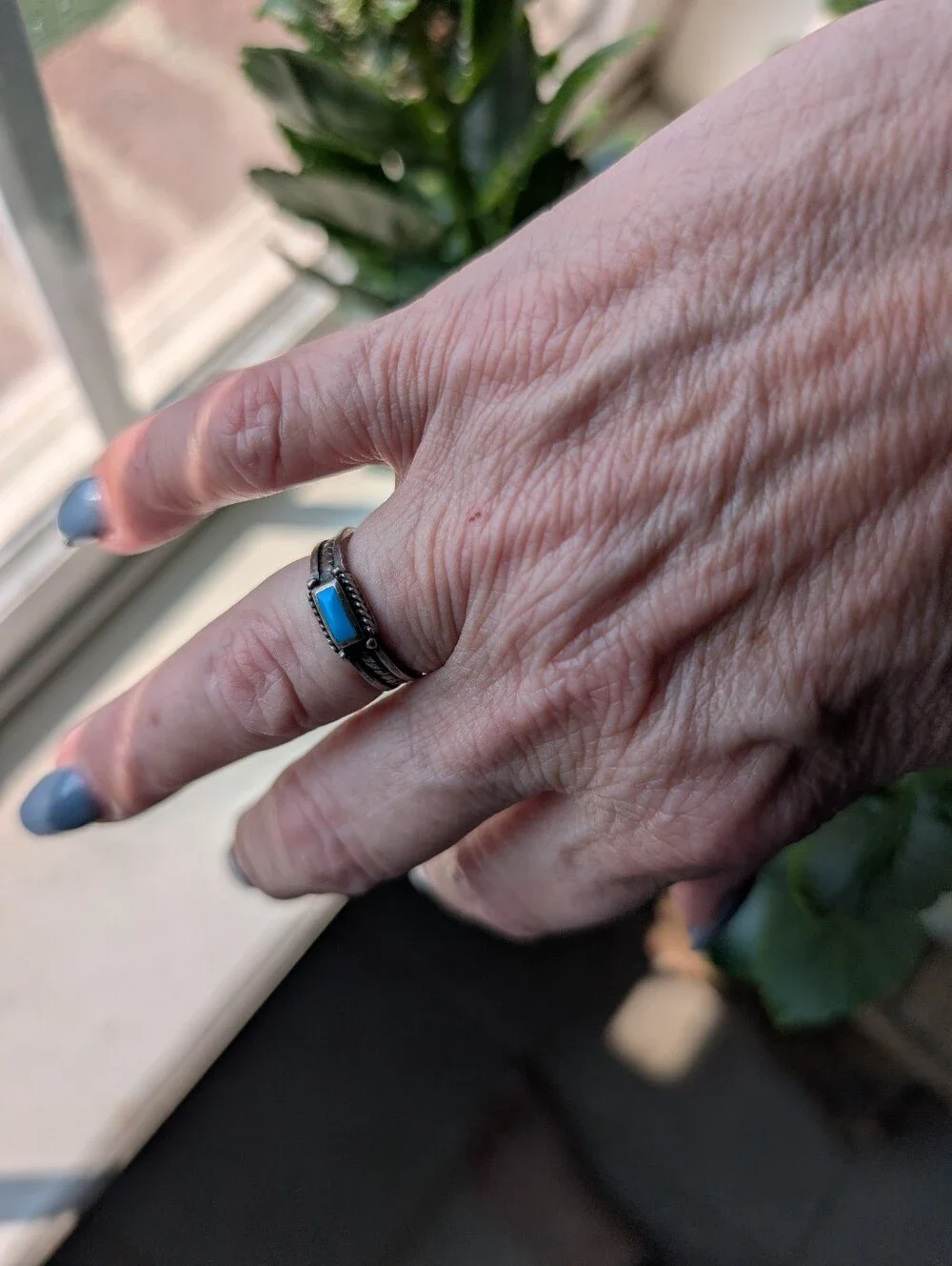Southwest Turquoise Sterling Silver Ring Size 5.5